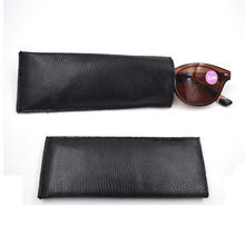 1PC Leather Simple Eyewear Pouch Square Black Glasses Cases Women Men Fashion Scratch-proof Sunglasses Bag Protector 147*60mm R5 2024 - buy cheap