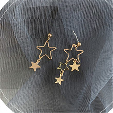 Fine earring jewelry lovely fashion stars long stars earrings girl tassel stud earrings Simple metal golden earrings for woman 2024 - buy cheap