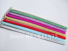 100pcs 8mm wide / 21cm length Shiny PU Leather Wristband Bracelet fit for 8mm diy slide letters 2024 - buy cheap