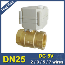 TF25-B2-B DN25 1" BSP/NPT 2 Way Brass Mini Motorized Valve With Manual Override Electric Ball Valve DC5V 2/3/5/7 Wires 2024 - buy cheap