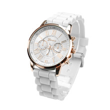 Moda Belas Mulheres Algarismos Romanos relógios de Genebra Silicone Jelly Gel Analog de Quartzo Relógio de Pulso relogio feminino A4 2024 - compre barato