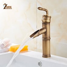 ZGRK-grifos de lavabo tipo bambú para baño, mezcladores de agua fría y caliente, grifos clásicos de un solo Mango, grifos montados en Cubierta de latón antiguo, grifo para exteriores 2024 - compra barato