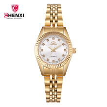 004a новые Брендовые женские часы Chenxi, модные повседневные кварцевые часы, женские золотые часы из нержавеющей стали, женские подарки, наручные часы 2024 - купить недорого