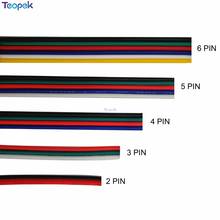2pin 3pin 4pin 5pin 6pin Extension Wire Cable 22AWG Led Connector For WS2812 WS2811 RGB RGBW RGB CCT 5050 3528 LED Strip 2024 - купить недорого