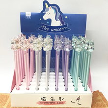 2 Pcs/lot Cute Crystal Unicorn Cartoon Gel Pen Signature Pen Escolar Papelaria School Office Supply Promotional Gift 2024 - buy cheap
