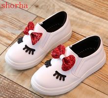 2019 new Girls sneakers toddler children's baby white bowknot glitter casual soft flat shoes kids chaussure enfant 2024 - buy cheap