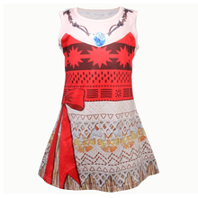 Novo dia das bruxas desempenho das crianças traje oceano romance moana sem mangas cosplay vestido 2024 - compre barato