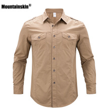 Mountainskin 5XL Men's Summer Cotton Shirt Outdoor Breathable Sports Fishing Clothing Trekking Hiking Camping Male Shirts VA235 2024 - buy cheap