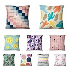 Geometric Figure Fresh Art Pillowcase Simple Graphics Printed Cushion Decorative Pillows Home Decor Sofa Throw Pillow 45*45cm 2024 - buy cheap