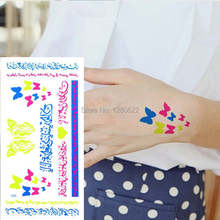 2 листа, цветные арабские татуировки-бабочки 2024 - купить недорого