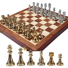 Juego de ajedrez de Metal, tablero plegable de madera, 67mm de altura, I62 2024 - compra barato