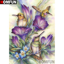 Homfun pintura completa de diamante quadrado/redonda 5d diy, "pássaros e flores", bordado de diamante 3d, ponto cruz, decoração de casa a19502 2024 - compre barato