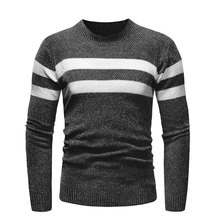 Suéter informal de rayas Para Hombre, jerseys negros, Harajuku, cuello redondo, de marca, XXXL 2024 - compra barato