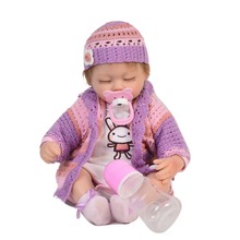 KEIUMI Lifelike 17 Inch ASleep Reborn Baby Doll Soft Silicone Vinyl Newborn Baby Dolls Princess Birthday Gifts Kid Accompany Toy 2024 - buy cheap