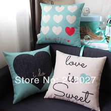 Free shipping Tiffany Love is sweet Home Decor cushion Linen cotton pillow sofa cushions decorative Throw Pillow 2024 - buy cheap