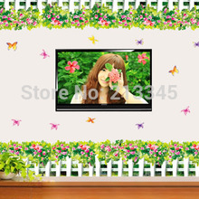 [Fundecor] flowering shrubs butterfly fence wall sticker decor showcase windows waterproof removable transparent pvc 2024 - buy cheap