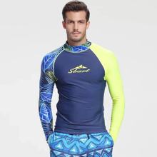 Camiseta masculina de manga comprida sbart, roupa de banho para homens, proteção uv para natação 2024 - compre barato