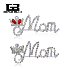 Fantasic Design Blingbling Crystal Brooch Jewelry "MOM" Word Pin Gift for Mother's day 2024 - buy cheap