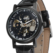 Fashion Winner Top Brand Luxury Royal Carving Leather Mens Mechanical Wrist Watch Skeleton Male Clock Montre Hommewinner Homme 2024 - buy cheap