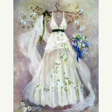 5D DIY Full Square/round Diamond Painting White wedding dress Embroidery Cross Stitch Rhinestone Mosaic  Home Decor 2024 - buy cheap