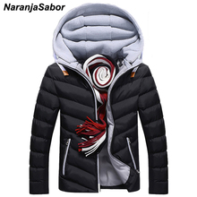 NaranjaSabor 2020 Winter Men's Thick Coat Warm Hooded Padded For Men Casual Jackets Male Overcoat Mens Coats Mens Brand Clothing 2024 - buy cheap