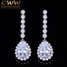 CWWZircons High Quality Gorgeous AAA Cubic Zirconia Classic Ladies Ear Jewelry CZ Crystal Tear Drop Earrings For Women  CZ025 2024 - buy cheap