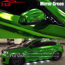 Новое поступление, высокопрочная хромированная зеркальная зеленая виниловая пленка для автомобиля, гибкая хромированная зеленая зеркальная Автомобильная наклейка с 7 размерами 2024 - купить недорого
