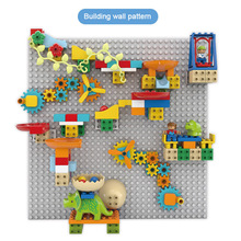 Строительные блоки Slideway, стены, большой размер, мрамор, гоночный блок, скользящий мяч, трек, кирпич, два креативных способа игрушки для детей, подарки 2024 - купить недорого