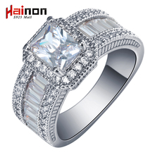 Hainon Square Promise Rings New Silver Color Jewelry Large Size 7 8 9 White Pink Cubic Zircon Women Engagement Ring Gifts 2024 - buy cheap