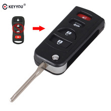 KEYYOU-funda de llave remota para INFINITI G35 I35 Nissan Sentra Altima Maxima, carcasa abatible, sin llave, 3 + 1, 4 botones 2024 - compra barato