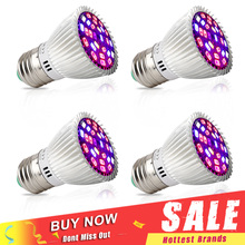 Lámpara LED de espectro completo para cultivo hidropónico, luz E27, E14, GU10, SMD5730, 4 unidades por lote, 28W 2024 - compra barato