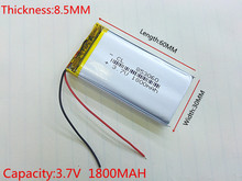 Li-po 3,7 V 1800 mAh 853060 литий-полимерный Li-po li ion Перезаряжаемые Батарея клетки для Mp3 MP4 MP5 gps мобильного телефона 2024 - купить недорого