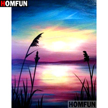 HOMFUN Full Square/Round Drill 5D DIY Diamond Painting "Sunset scenery" Embroidery Cross Stitch 3D Home Decor Gift A12844 2024 - buy cheap