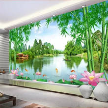 Wellyu пользовательские обои 3d большие фото фрески горы прозрачный пейзаж Jiangnan хороший пейзаж спальня ТВ фон обои 2024 - купить недорого