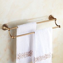 Towel Rack Antique Brass Wall Mount Bathroom Double Towel Bar Towel Holder Rack Bathroom Accessories KD909 2024 - buy cheap