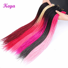 6 pieces/lot Ombre Senegalese Twist Crochet Braids 30 Roots Synthetic Crotchet Braiding Hair Pink Hair Blue Braids for Women 2024 - buy cheap