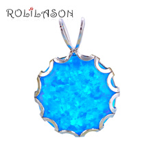 Nobby Blue Fire Opal Inlay Fashion Silver Stamped Pendants for women Wholesale & Retail Fashion jewelry OP491 2024 - buy cheap