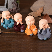 Cute Shaolin Monks Resin Crafts Home Accessories Car Decoration Wedding Holiday Gift Creative Doll Resin Craft Supplies 2024 - buy cheap