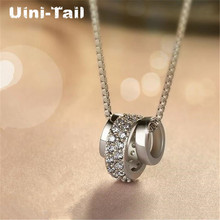 Uini-tail colar micro-embutido de prata esterlina 925, tamanho circular, moderno coreano, temperamento tendência, jóias hipoalergênicas 2024 - compre barato