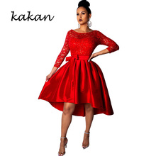 Kakan spring women's sequin dress lace sequin dress solid color big white red dress 2024 - buy cheap