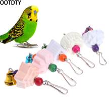 OOTDTY Parrot Teeth Grinding Toys Bird Squirrel Calcium Stone Chewing Bell Flower Shape 2024 - buy cheap
