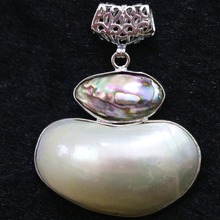 Nova mãe branca shell aprox Natural oval pingente moda fazendo fit colar de jóias grande B1127 2024 - compre barato