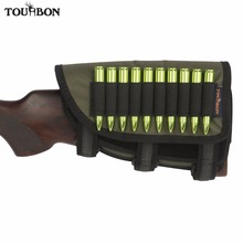 Tourbon gun butt stock cheek rest tático esquerdo mão antiderrapante acolchoado rifle shell bolsa 10 cartuchos titular acessório de caça 2024 - compre barato