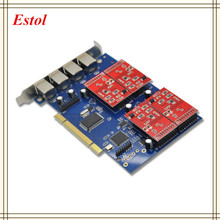 New TDM410P Asterisk PCI card with FXS/FXO ports analog voice telephony card Asterisk/Trixbox/Elastix/Freeswitch IP PBX 4FXS/FXO 2024 - buy cheap