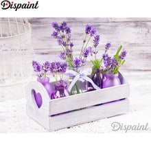 Dispaint-pintura de diamante 5D DIY "flor púrpura", cuadrados o redondos de imitación bordado de diamantes, estilo punto de cruz 3D, decoración del hogar, A12064 2024 - compra barato