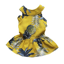 Sweetie roupas de cachorro de algodão, abacaxi amarelo, floral, vestido de princesa para cachorros pequenos, moda vestuário de sol para cachorros chihuahua 2024 - compre barato