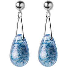 2019 Sterling Silver 925 Jewelry Water Drop Earrings Fine Jewelry For Women Wedding Earrings Jewelry Blue Earrings 2024 - buy cheap