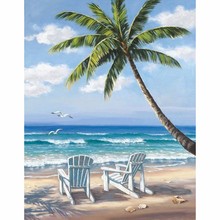 New 5D DIY Diamond Painting Beach coconut trees Scenic Embroidery Full Square Diamond Cross Stitch Rhinestone Mosaic Paintiy XU 2024 - buy cheap