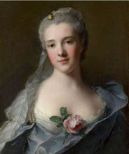 Pintura al óleo artística pintada a mano, retrato de Jean-Marc NATTIER Manon Balletti con flores rosas, 100% 2024 - compra barato