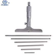 XIBEI Depth Micrometer 0-150mm/0.01 Stainless Steel Metric Micrometers Gauge With 6 Rods Measuring Tools 2024 - buy cheap